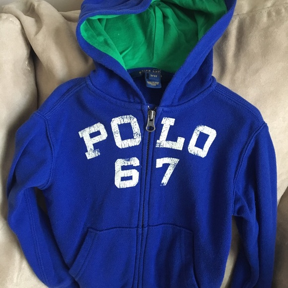 Perfect condition! Polo zipper hoodie. Size 3T - Picture 2 of 3